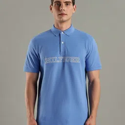 Tommy Hilfiger U S Brand Logo Embroidered Polo Collar Pure Cotton T-Shirt image 1