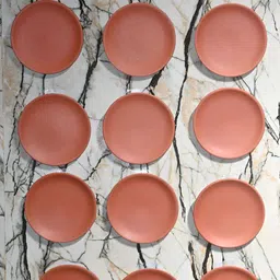 The handicraftian 12-Pcs Red Terracotta Round Wall Plates image 2