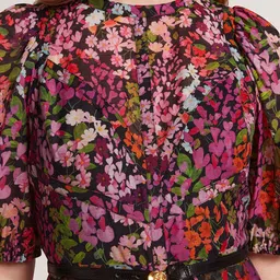 Ted Baker Women Round Neck Floral Print Puff Sleeve Maxi Dress image 5