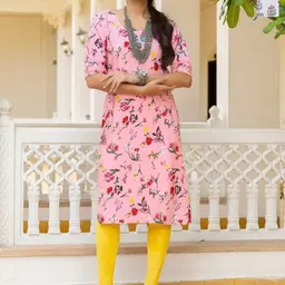 SZN Women Floral Printed Indie Prints Crepe Kurta-picture-10