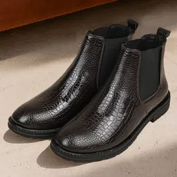 SNEAKLAB Men Textured Synthetic Mid-Top Sneakers-picture-32