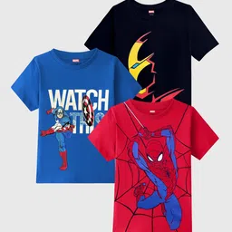 Marvel by Miss and Chief Boys 3 Printed Bio Finish Pockets T-shirt-image-82