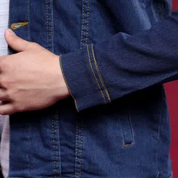 COMFITS Men Spread Collar Solid Denim Jacket image 2