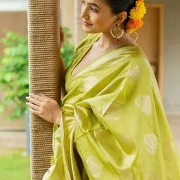 KALINI Woven Design Ethnic Motifs Zari Banarasi Saree-image-11