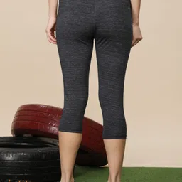 dollar Microfiber Anti Bacterial Elastane Stretch Sports Women Dark Blue Capri image 4