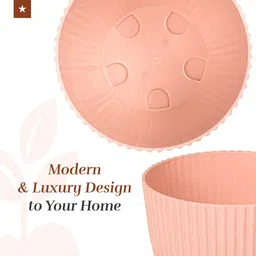 flipkart smartbuy 5 Pack Round Flower Pots Outdoor Indoor Planters with Drainage Hole and Tray Plastic Vase image 4