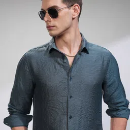 HIGHLANDER Men Comfort Slim Fit Opaque Casual Shirt-picture-17