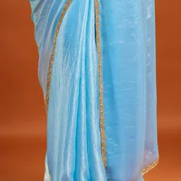 LOROFY Beads and Stones Chanderi Saree image 5