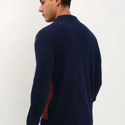 Allen Solly Men Colourblocked Round Neck Pullover image 3