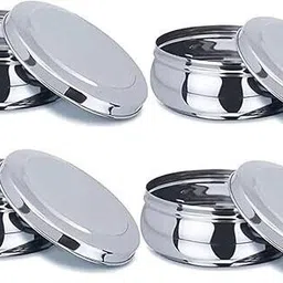 udine Stainless Steel Food Pack Round Tiffin Box set of 4 pcs 1 Containers Lunch Box-picture-11