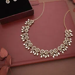 Anouk Gold-Plated Artificial Stone-Studded Necklace And Earrings-picture-23