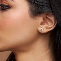 KYMEE 18K Rose Gold-Plated Vermeil Elegant Ladybug Diamond Classic Studs Earrings image 2