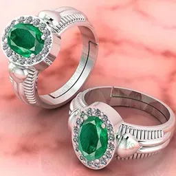 Sidharth Gems 7.25 Ratti 6.00 Crt Emerald Panna Adjustable Ring image 1