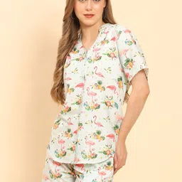 Enciger Tropical Printed Mandarin Collar Shirt With Shorts Co-Ords-picture-13