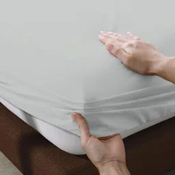 SleepyCat Blue 300 TC Cotton Fitted Queen Bedsheet Set 1.82 m x 1.21 m image 2