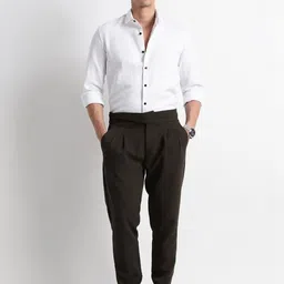 Blu MNKY Men Classic Pleated Trousers-picture-18