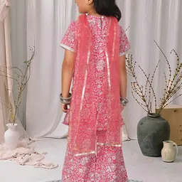 Cutiekins Girls Floral Printed Kurta with Palazzos & Dupatta image 5