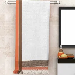 White Waffle Border 210 GSM 100% Cotton Bath Towel (Set of 4) by Athom Living image 2