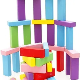 allsmiles toys Tumbling Tower 54-Pc Wooden Block Game image 2