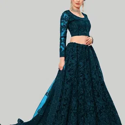 house of common Embroidered Semi Stitched Lehenga Choli image 3