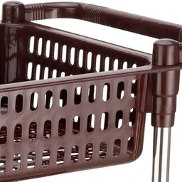 finner Plastic-Steel 3 Stand Kitchen Trolley with Side Handle for Fruit & Vegetables Plastic Kitchen Trolley image 2