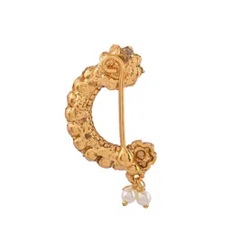 Silvermerc Designs Gold-Plated Pearls Stud Nosepin image 3