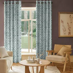 Nefertiti Home Sea Green Set of 2 Black Out Long Door Curtain-picture-22