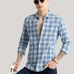 fubar Men Slim Fit Checkered Spread Collar Casual Shirt image 2