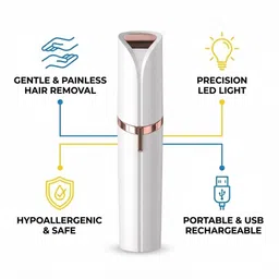 onilne mega mart SoftGlam USB Facial Fuzz Trimmer Cordless Epilator image 4