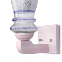 1ST TIME Blue & White Printed Glass Cylinder Shaped Wall Lamp image 2