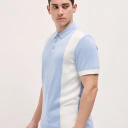 THE BEAR HOUSE Men Colourblocked Polo Collar T-shirt image 4