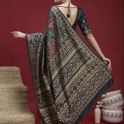 Mitera Ethnic Motifs Block Print Saree image 2