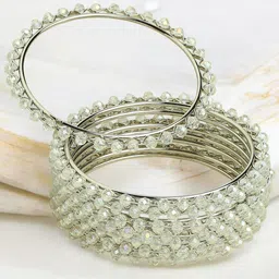 Anouk Set Of 8 Crystal Beaded Bangles-image-0