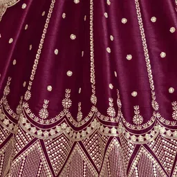 ODETTE Floral Embroidered Sequinned Semi-Stitched Lehenga & Unstitched Blouse With Dupatta image 4