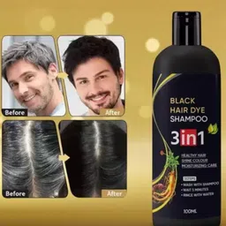 CHIWA 3 In 1 Black Hair Dye Shampoo- 100ml image 2