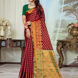 Anouk Rustic Woven Design Zari Banarasi Saree-picture-20