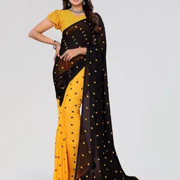 Moda Rapido Polka Dot Poly Georgette Saree-picture-13