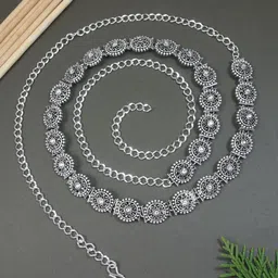 I Jewels Floral Oxidised Adjustable Waist Chain-picture-29