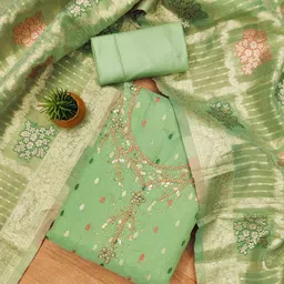 Blissta Floral Embellished Unstitched Dress Material-picture-36