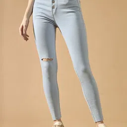 DOLCE CRUDO Women Skinny Fit High-Rise Stretchable Jeans-image-14