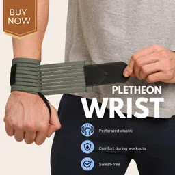 pletheon Wrist Wraps with Thumb Loop for Gym | Compression Support for Weightlifting Wrist Support image 2