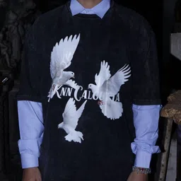 KNN Calcutta Unisex Graphic Printed Polo Collar Cotton Oversized T-shirt-picture-13