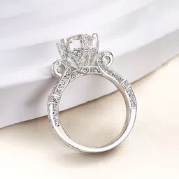 Designs & You Silver-Plated Cubic Zirconia Studded Finger Ring image 4