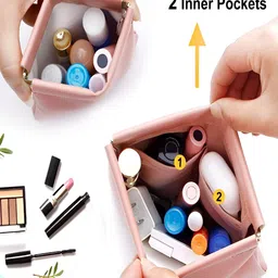 HOUSE OF QUIRK Pink Set of 3 Water Resistant Makeup Organiser Organisers image 5