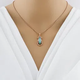 Laksh Enterprise Artificial Stones Studded Contemporary Pendant With Chain-image-65