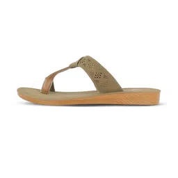 Walkaroo Women Olive Open Toe Slip-On Comfort Flats image 3