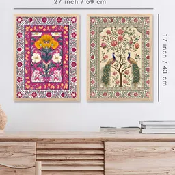 Kotart Brown & Yellow 2 Piece Wood Floral and Botanical Wall Paintings image 3