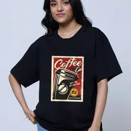 LoveDky Women Graphic Printed Round Neck Cotton Oversized T-shirt-image-17