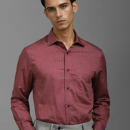 Louis Philippe Men Classic Spread Collar Floral Printed Cotton Formal Shirt-image-35