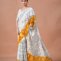 Garden Vareli Abstract Printed Pure Georgette Saree image 3